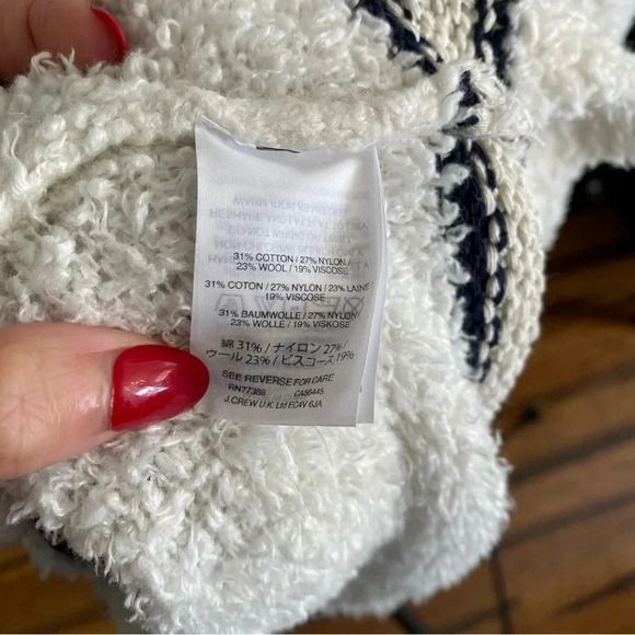 Madewell Striped Bouclé Cardigan Long Cardigan Crochet Detail Cozy Sweater Sz L - Picture 10 of 10